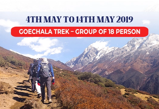  Goechala Trek Experience  – Group of 18 person with TTH 